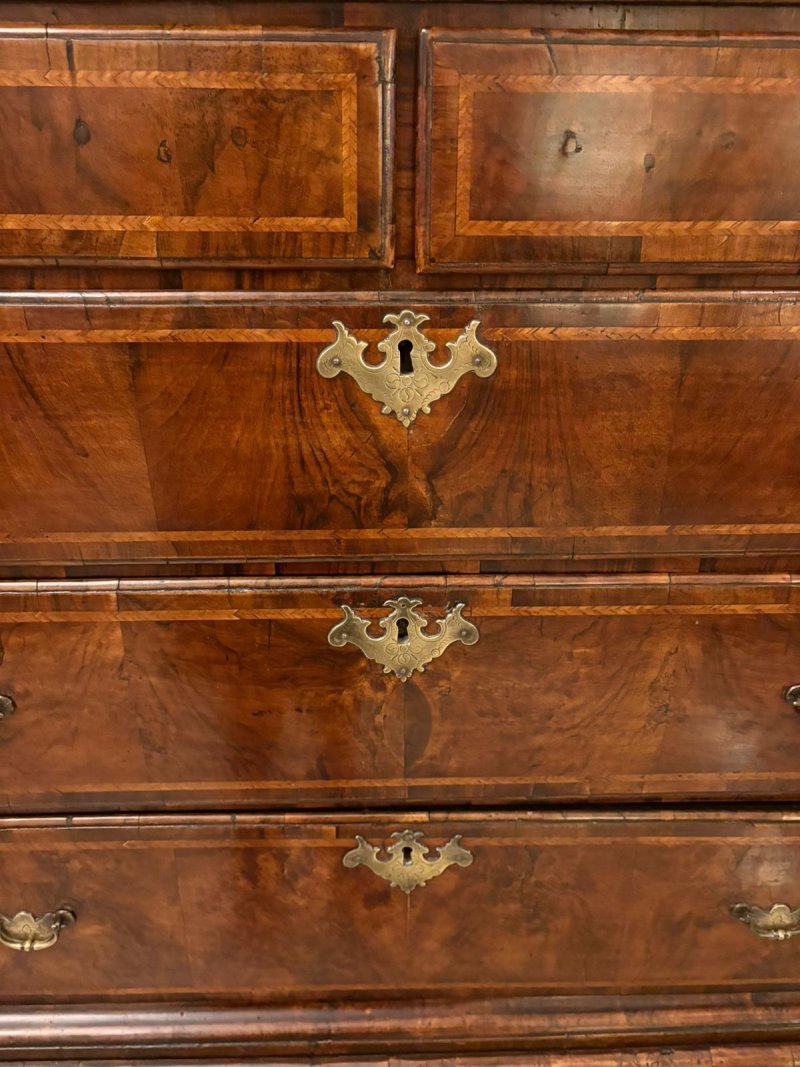 Exceptional Quality Early 18th Century Antique George I Walnut Chest on Stand